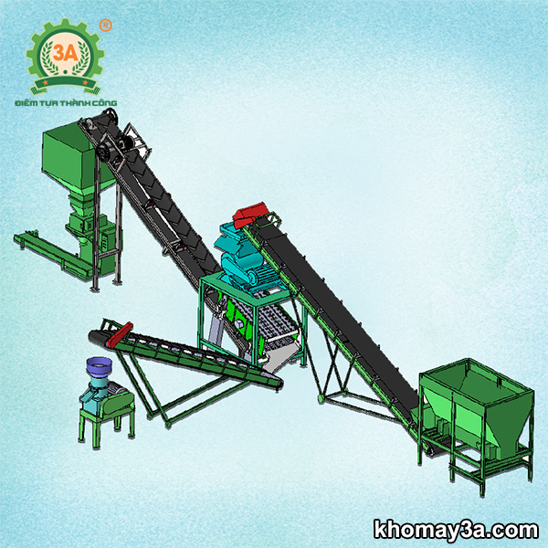 Dây chuyền làm phân bón hữu cơ 3A 4 tấn/giờ