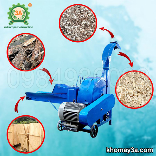 Máy băm rác ván bóc, vỏ cây keo 3A 9RC-100