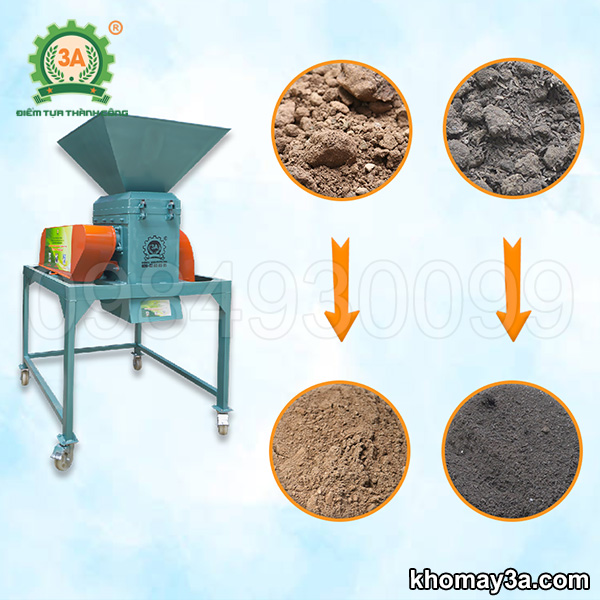 Máy đánh tơi phân bón, xay đất vườn ươm 2 tầng công suất lớn 3A11Kw
