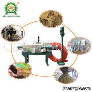 Máy ép phân heo 3A7kW