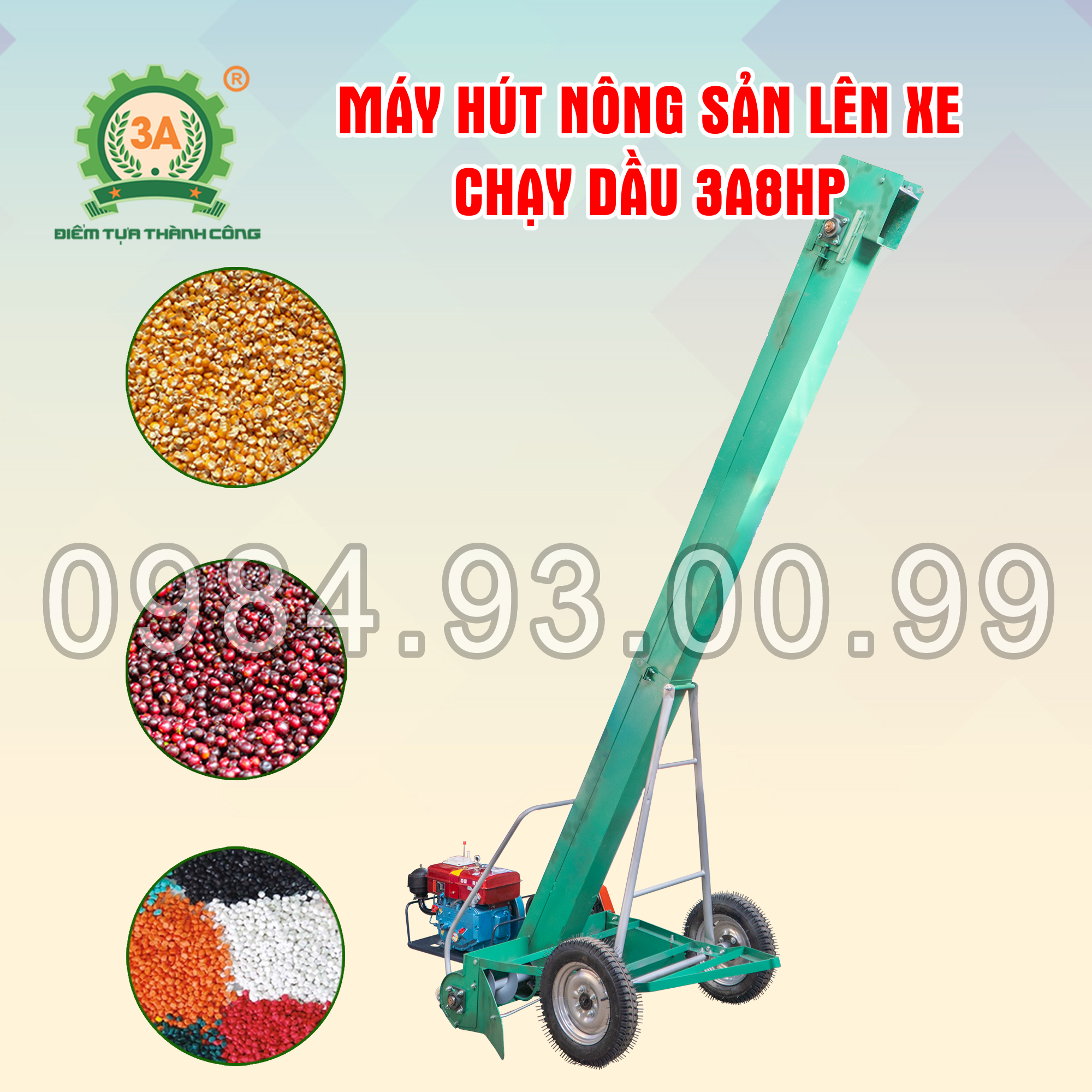 Máy Hút Nông Sản Lên Xe Chạy Dầu 3A8Hp