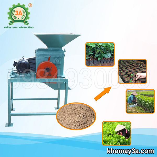 Máy nghiền đất, đánh tơi phân bón 2 tầng 3A5,5Kw