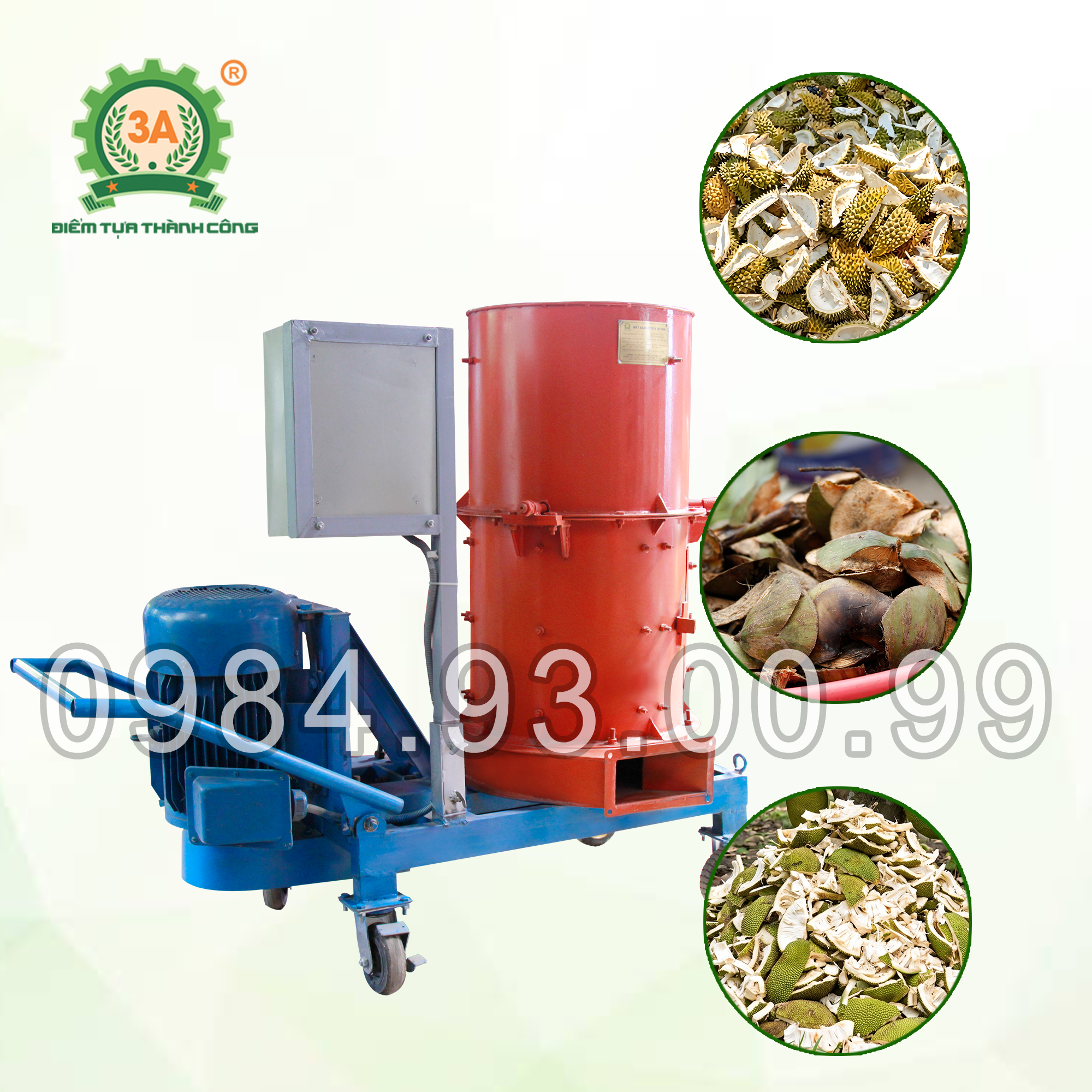 Máy Nghiền Vỏ Sầu Riêng Công Nghiệp 3A11kW