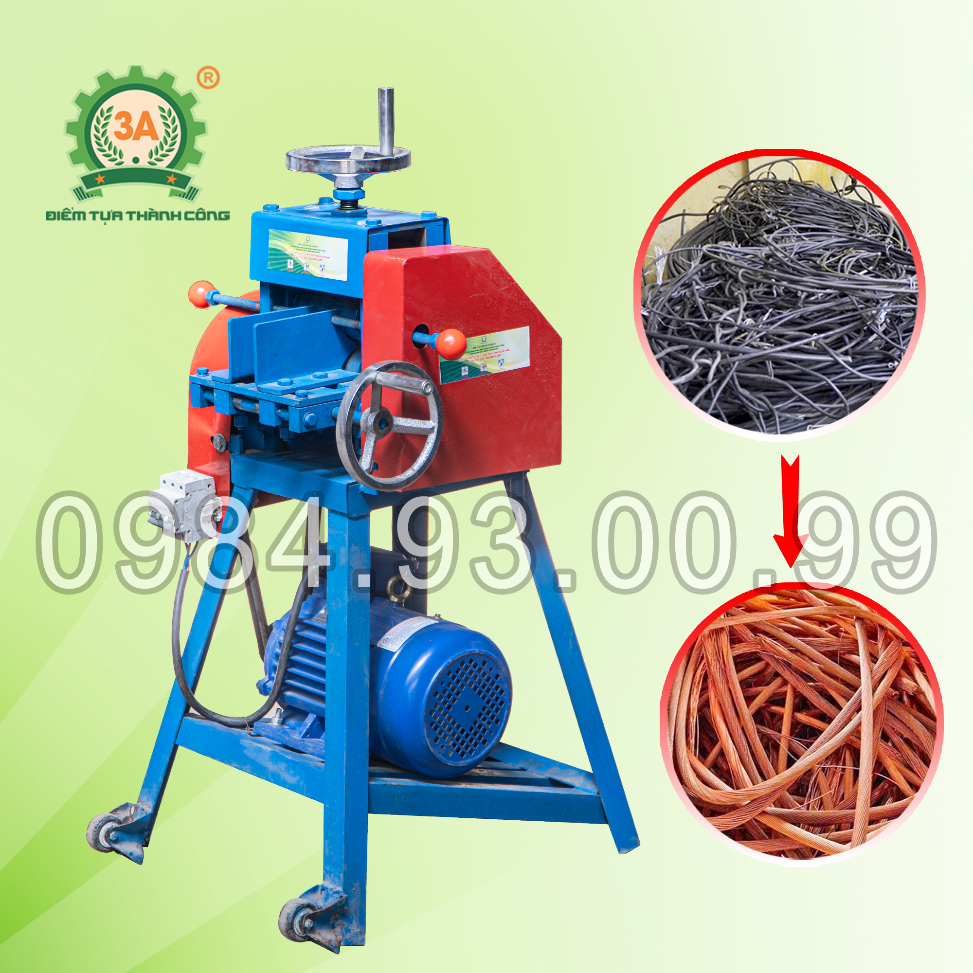 Máy Tuốt Vỏ Dây Điện, Dây Cáp 3A3kW