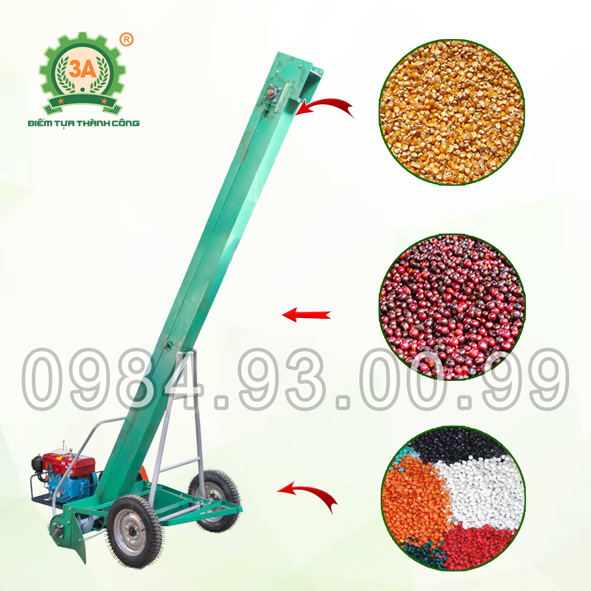 Máy Hút Nông Sản Lên Xe Chạy Dầu 3A8Hp