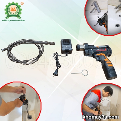 Máy thông cống chạy pin 3A