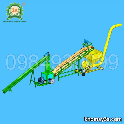 Dây chuyền ép viên nén gỗ 3A37Kw