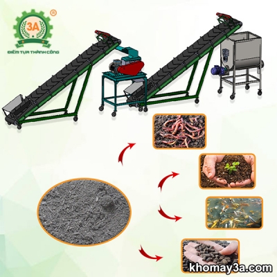 Dây chuyền nghiền phân hữu cơ 3A