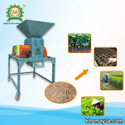 Máy đánh tơi phân bón, xay đất vườn ươm 2 tầng công suất lớn 3A11Kw