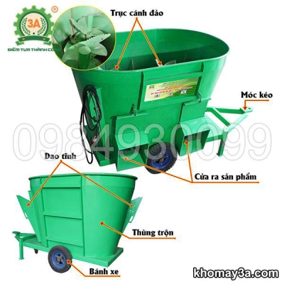 Máy trộn rải thức ăn cho bò di động 3A11kW 3