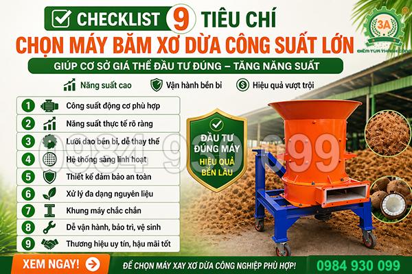 9 Tiêu Chí Chọn Máy Băm Xơ Dừa Cho Cơ Sở Làm Giá Thể