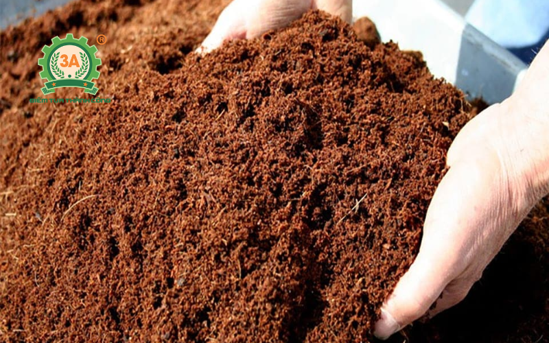 Quy trình khử chát xơ dừa trước khi phối trộn giá thể.