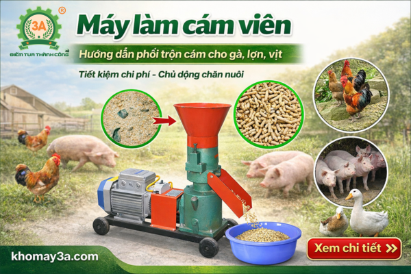 Máy làm cám viên: Khẩu phần cho gà, lợn, vịt
