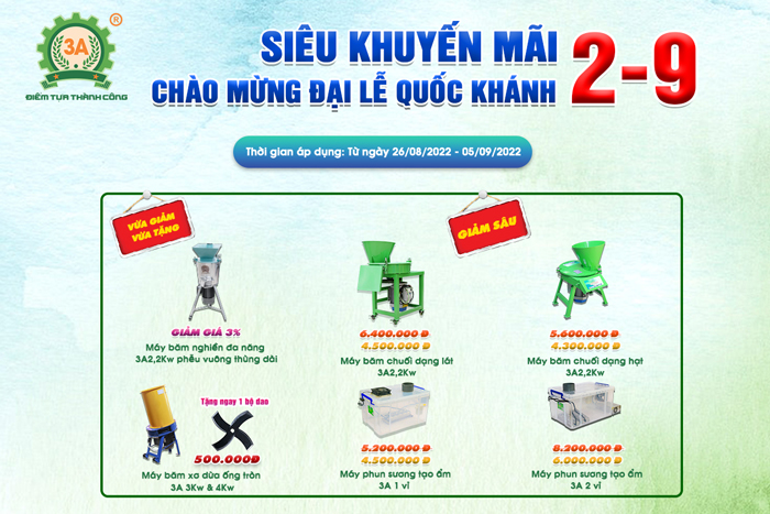 Siêu khuyến mãi mừng đại lễ Quốc Khánh 2/9 tại Công ty CPĐT Tuấn Tú