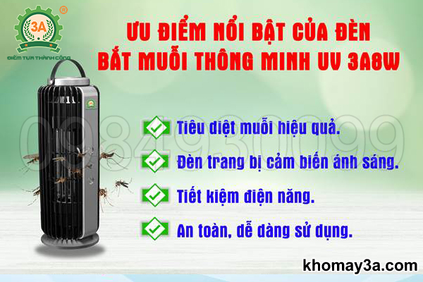 Đèn bắt muỗi thông minh 3A8W có những ưu điểm gì nổi bật?