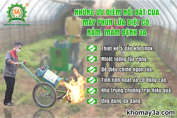 Những ưu điểm nổi bật của máy phun lửa diệt cỏ, nấm, mầm bệnh 3A