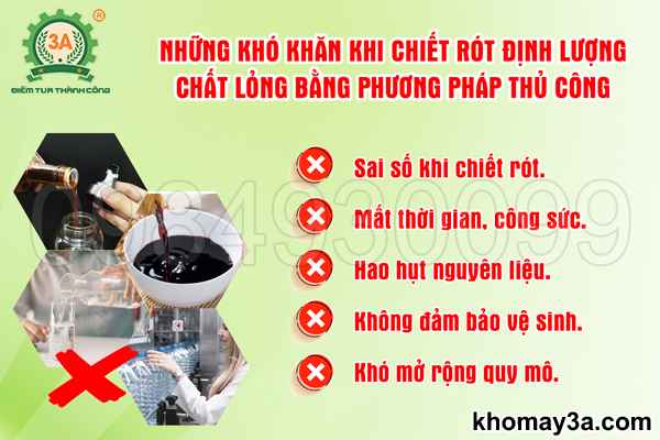 Những khó khăn khi chiết rót định lượng chất lỏng bằng phương pháp thủ công