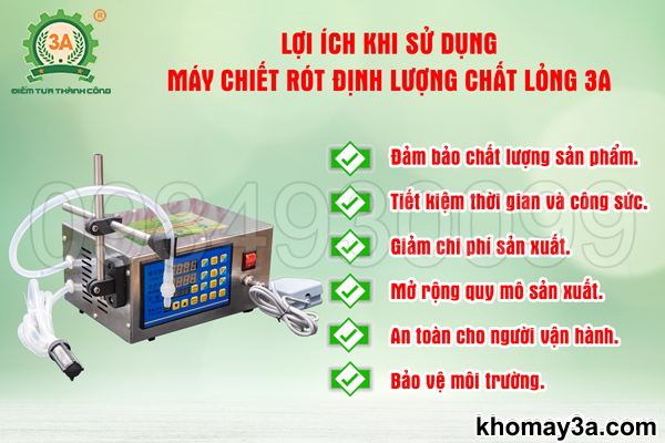 Lợi ích Máy chiết rót định lượng chất lỏng 3A