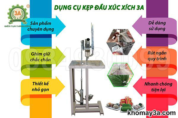 máy kẹp đầu xúc xích 3A