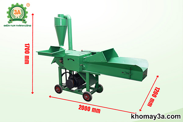 Kích thước Máy băm cỏ, nghiền cám đa năng 3A5,5Kw