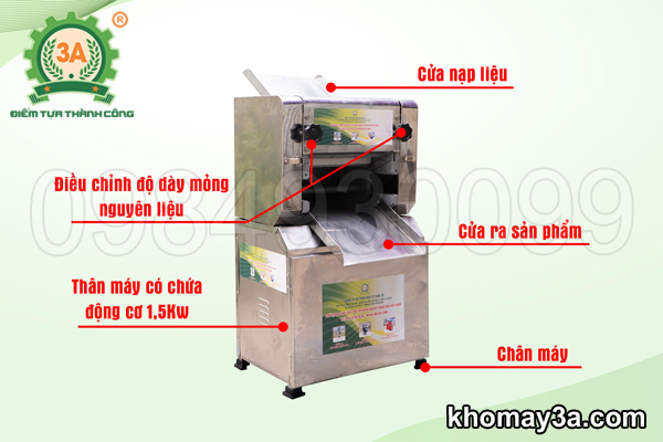 Cấu tạo máy cán bột mì