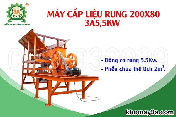 Máy cấp liệu rung 200x80 3A5,5Kw