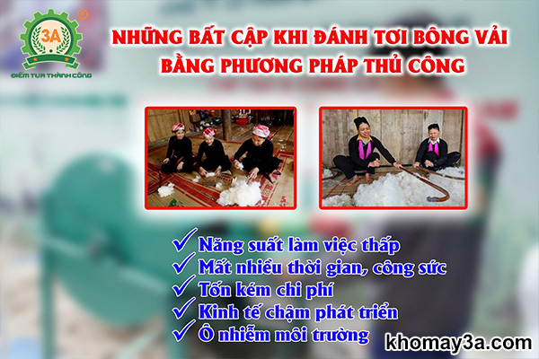 Phương pháp đánh tơi bông gòn truyền thống gây ra những khó khăn nào?