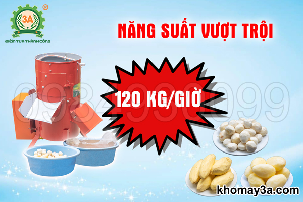 Máy gọt vỏ khoai tây tự động 3A năng suất lên tới 120kg/giờ