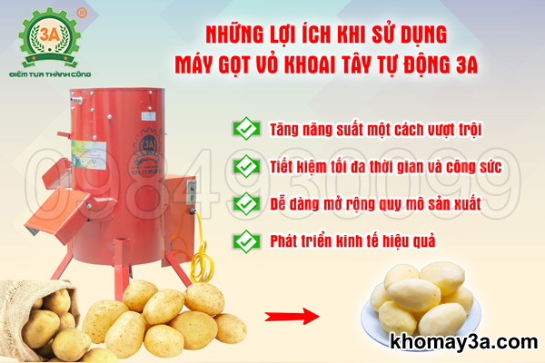 Lợi ích mang lại khi sử dụng Máy gọt vỏ khoai tây tự động 3A