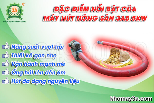 Máy hút nông sản 3A5,5Kw có đặc điểm gì nổi bật