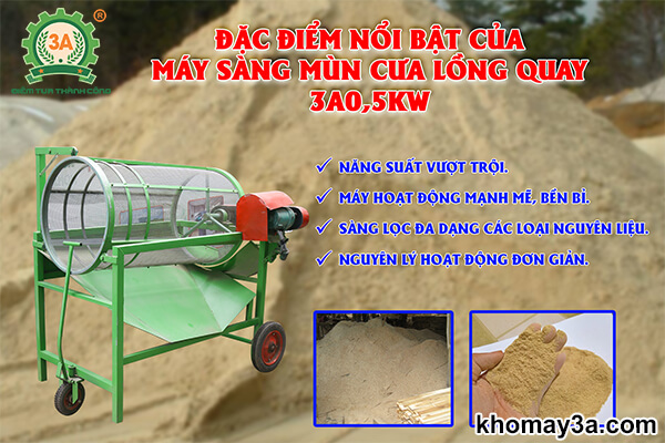 hững ưu điểm nổi bật của máy sàng mùn cưa 3A0,5Kw