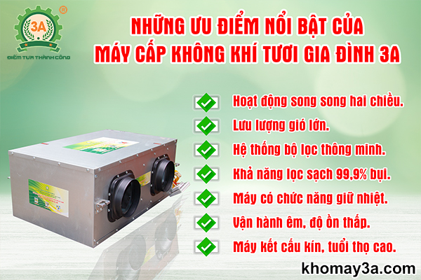  Những ưu điểm nổi bật của Máy cấp không khí tươi gia đình 3A