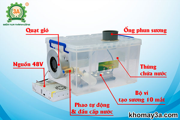 Cấu tạo của Máy phun sương tạo ẩm nhà yến 3A260W