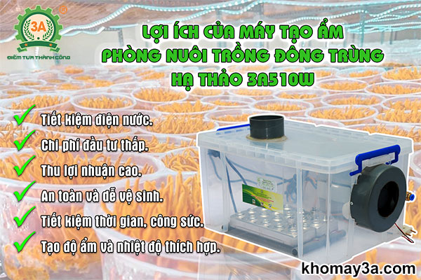 Những lợi ích khi sử dụng Máy tạo ẩm phòng nuôi trồng đông trùng hạ thảo 3A510W mang lại cho người sử dụng