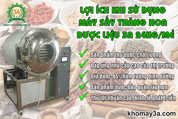 Lợi ích khi sử dụng Máy sấy thăng hoa dược liệu 3A 24Kg/mẻ mang lại