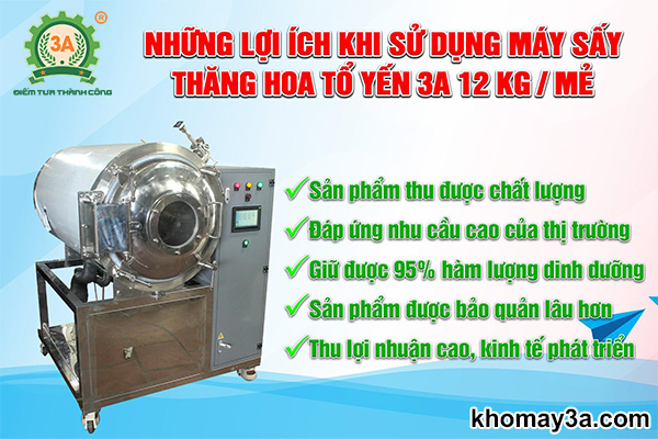 Những lợi ích khi sử dụng Máy sấy thăng hoa tổ yến 3A12Kg/mẻ