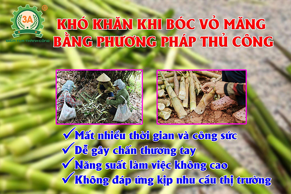 Những khó khăn khi bóc vỏ măng bằng phương pháp thủ công