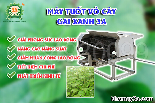 Máy tuốt vỏ cây gai xanh 3A