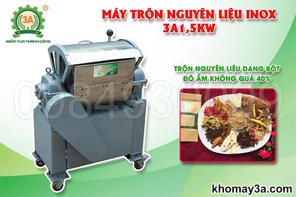 Máy trộn bột nằm ngang Inox 3A1,5KW