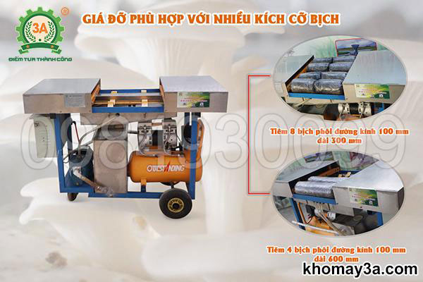 Máy tiêm bịch phôi nấm 3A2,2kW giá rẻ