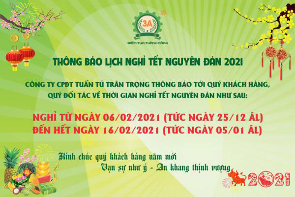 Lịch nghỉ Tết Nguyên Đán Tân Sửu 2021