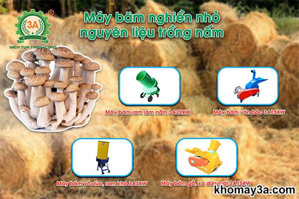 Máy băm phụ phẩm trồng nấm